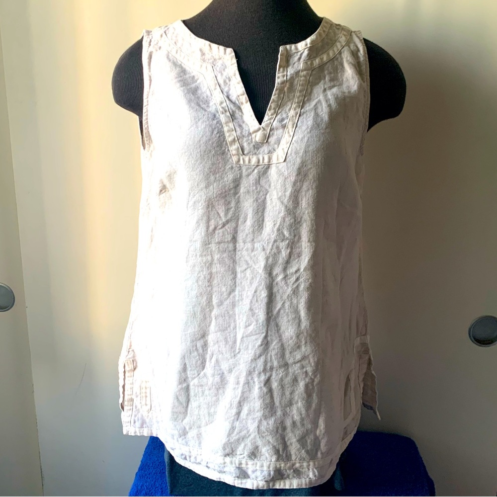 Susan Bristol linen blend sleeveless top
